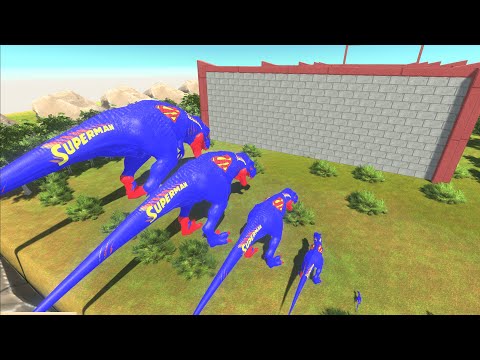 Different Size SUPERMAN T-REX Clash Block Race -Animal Revolt Battle Simulator