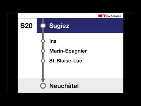 SBB Ansagen / annonces CFF • S20 • Fribourg/Freiburg – Murten/Morat – Neuchâtel