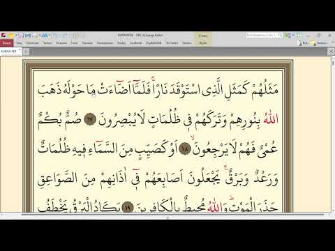 3.DERS KURAN SAYFA 3 / KURANI KERİMİ YAVAŞ VE TECVİTLİ OKUMA DERSLERİ | BAKARA SURESİ 17- 24 AYETLER