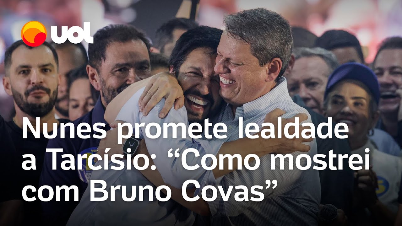 Nunes promete lealdade a Tarcísio após ganhar eleição em SP: ‘Como já mostrei com Bruno Covas’