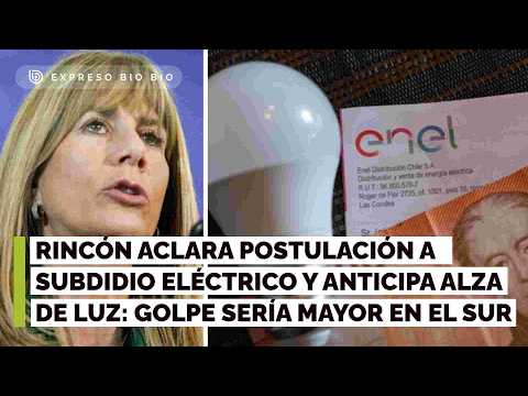 Rincón aclara postulación a subdidio eléctrico y anticipa alza de luz: golpe sería mayor en el sur