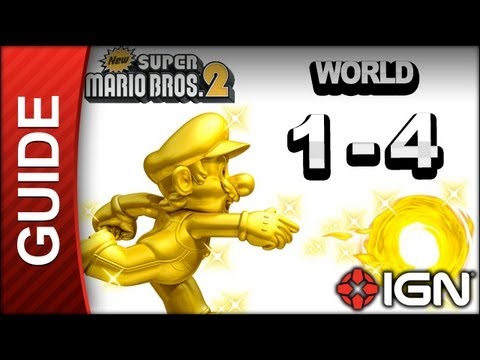 New Super Mario Bros. 2 - Star Coin Guide - World 1-4 - Walkthrough