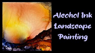 real time ALCOHOL INK Landscape Painting