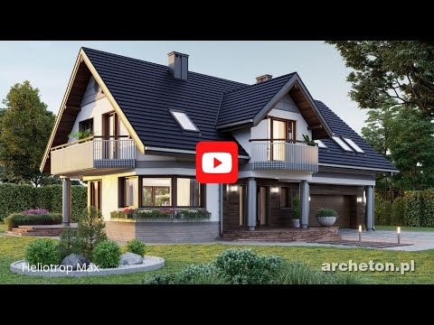 Projekt domu Heliotrop Max - archeton.pl - z użytkowym poddaszem 250,4 m2