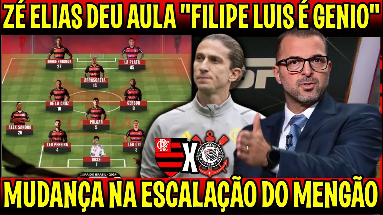 ZÉ ELIAS DEU AULA E REPRESENTOU O FLAMENGO "FILIPE LUIS VAI JOGAR ESTILO JORGE JESUS" FLA X COR