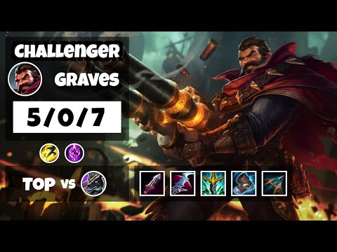 Graves vs Nasus 11.16 Top Lane S11 Challenger Gameplay (5/0/7) - BR