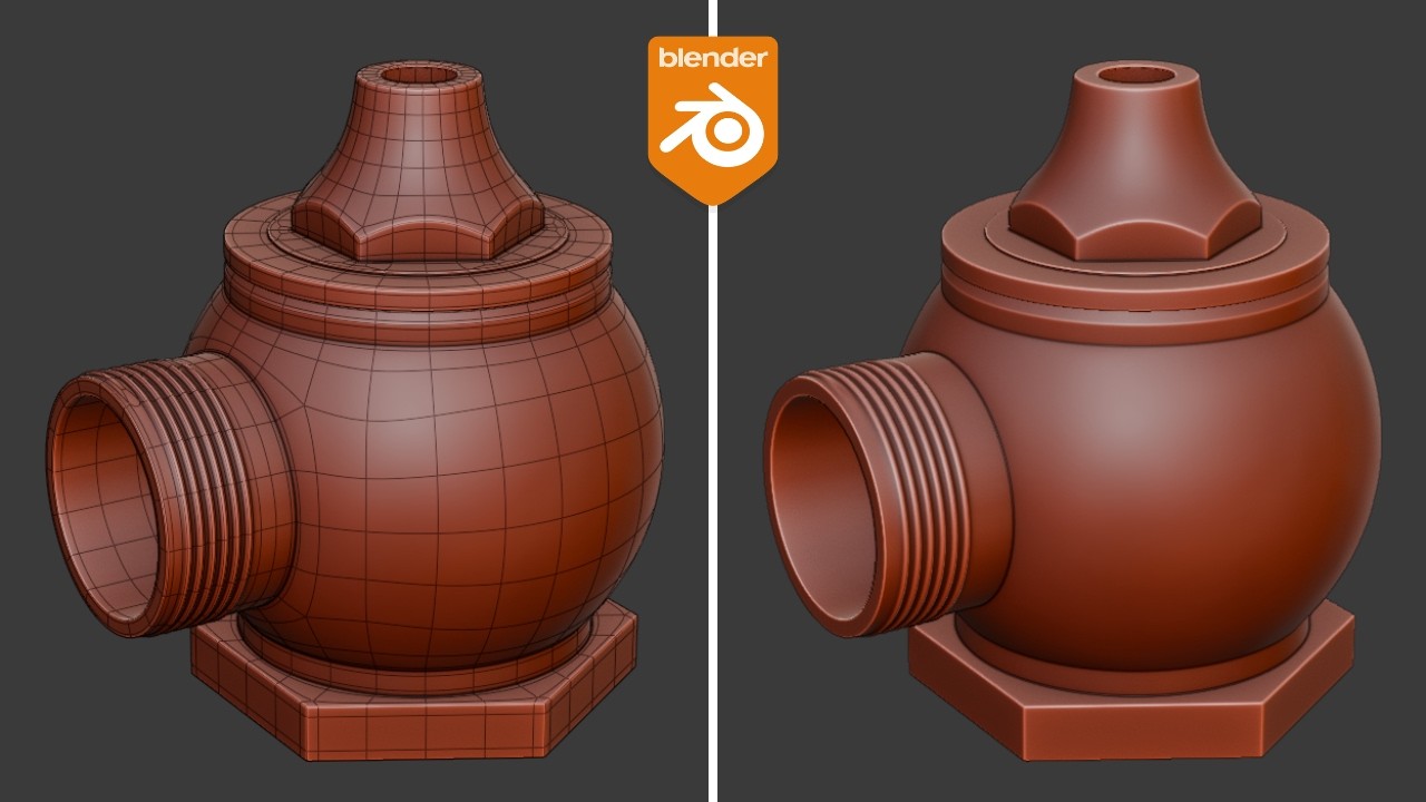Blender Practice – Modeling an Industrial Angle Valve Casting Body