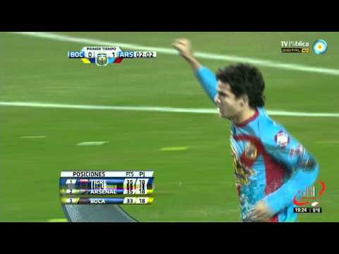 GOL DE ZELAYA - BOCA 0 ARSENAL 3 PARCIAL (17 06 2012) FECHA 18