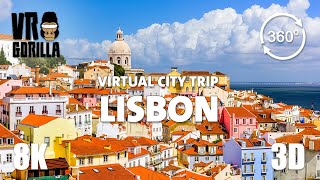Lisbon, Portugal Guided Tour in 360 VR (short)- Virtual City Trip - 8K Stereoscopic 360 Video