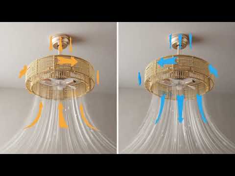 19" Indoor Gold Ceiling Fan (with Light and Remote Control)