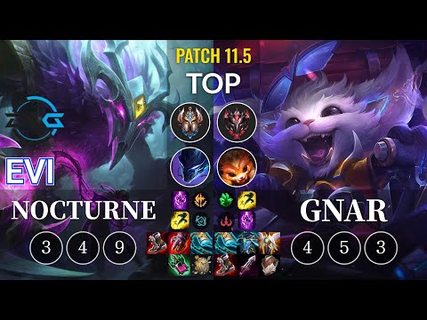 DFM Evi Nocturne vs Gnar Top - KR Patch 11.5