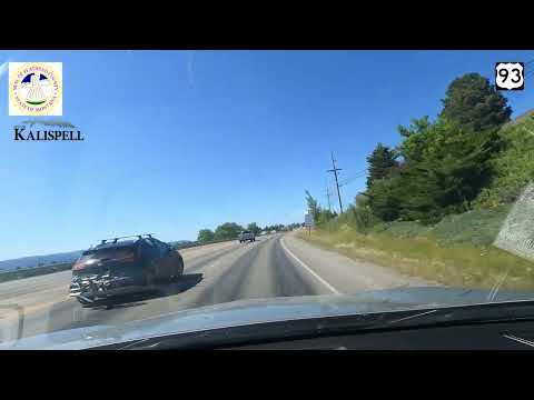 Driving US Highway 93 North from Kalispell to Whitefish, Montana (4K Drivelapse)