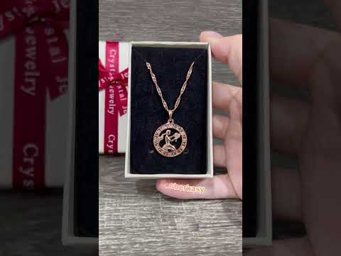 Подарок парню девушке колье знак зодиака "Золотая Дева в оправе 12 знаков" ювелирный сплав в коробочке - фото 3 - id-p1928387115