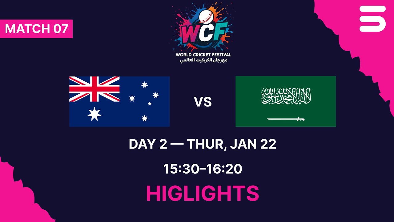 Full Highlights | AUS Vs Saudi Arabia | Match 7 | WCF - Double Wicket World Cup 2026 | Day 2 | M9D1H