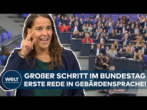 DEUTSCHER BUNDESTAG: Erste Rede in Gebärdensprache im Bundestag – Heike Heubach schreibt Geschichte!