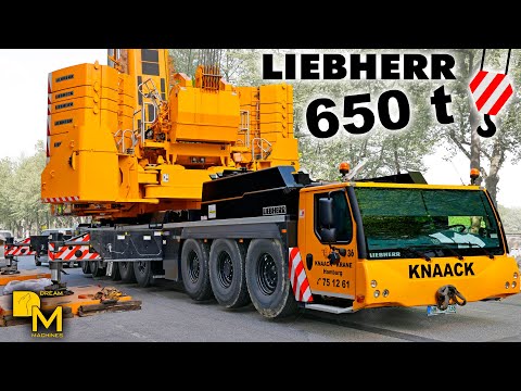 Liebherr LTM 1650-8.1 Mobilkran mit gigantischen 650 Tonnen Hubkraft ausgerüstet mit 50m Wippspitze
