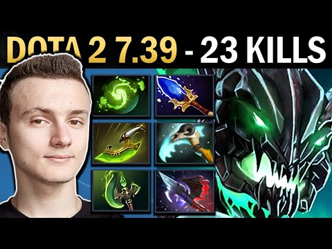 Outworld Destroyer Gameplay Miracle with 23 Kills and Pike - Dota 7.39