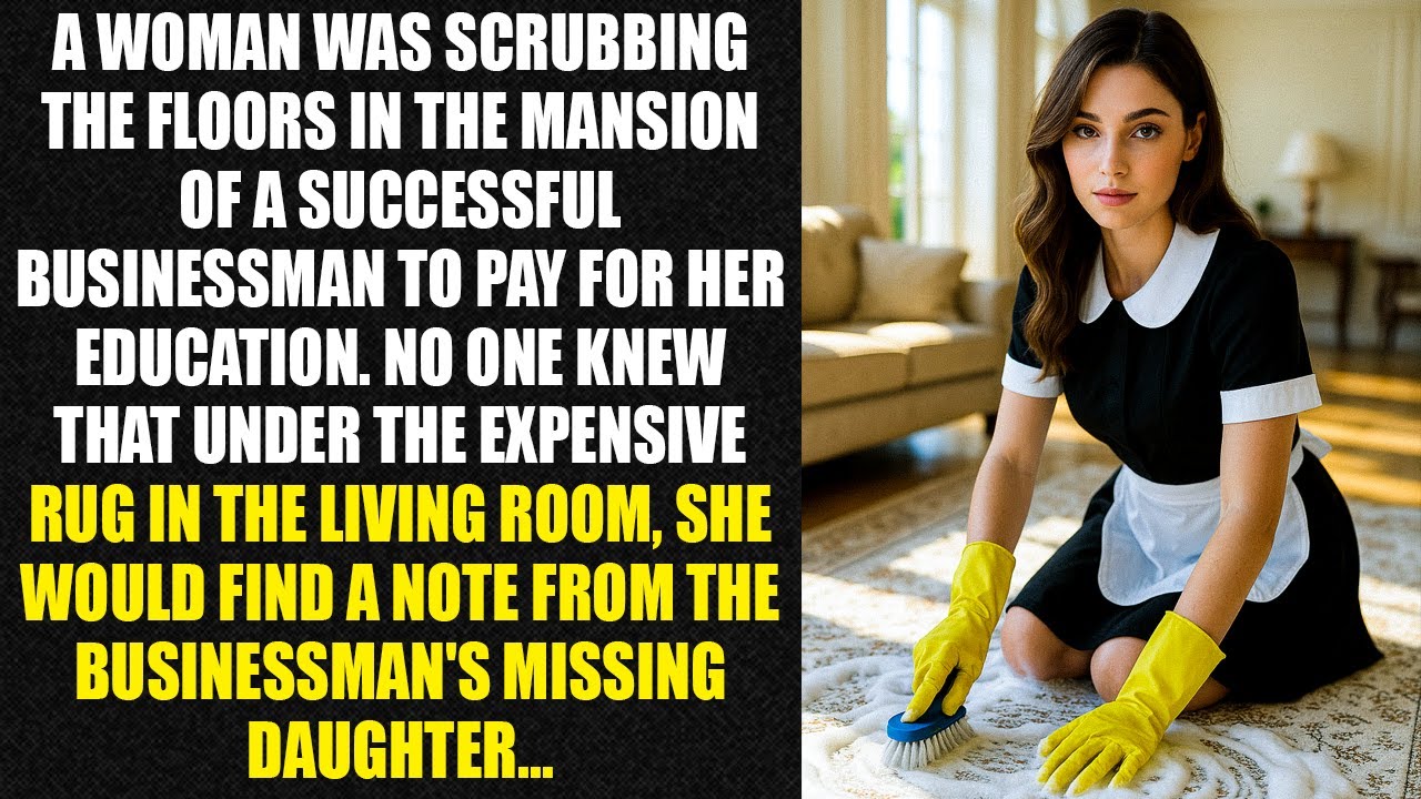 A woman was scrubbing the floors in the mansion of a successful businessman to pay for her education