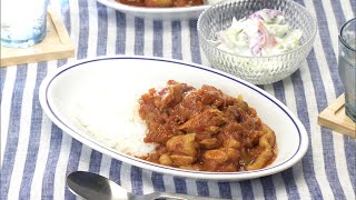 【3分クッキング公式】鶏肉のビーンズカレー／ヨーグルトサラダ