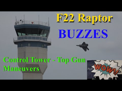 F22 Raptor does MULTIPLE TOP GUN AIRBOSS FLY BYS or BUZZES Control Tower - 4K Stunning Action Here