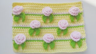 钩针编织立体玫瑰花花样