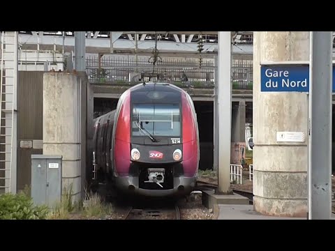 Z50000 NAT : Départ de la gare de Paris Gare du Nord sur la ligne H du Transilien