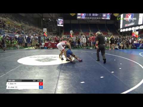 Junior GR 160 Round of 128 - Tyler Dow (WI) vs. Quentin Jiner (CO)