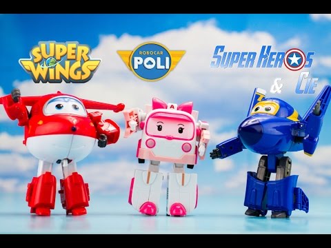 Super Wings Robocar Poli Robots Transformables Jouets Review 출동슈퍼윙스 신제품 장난감 - 비행기 Робокар Поли Video