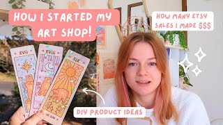 How I started my Etsy art shop on a budget ✿ DIY products + how many sales I made the first year!