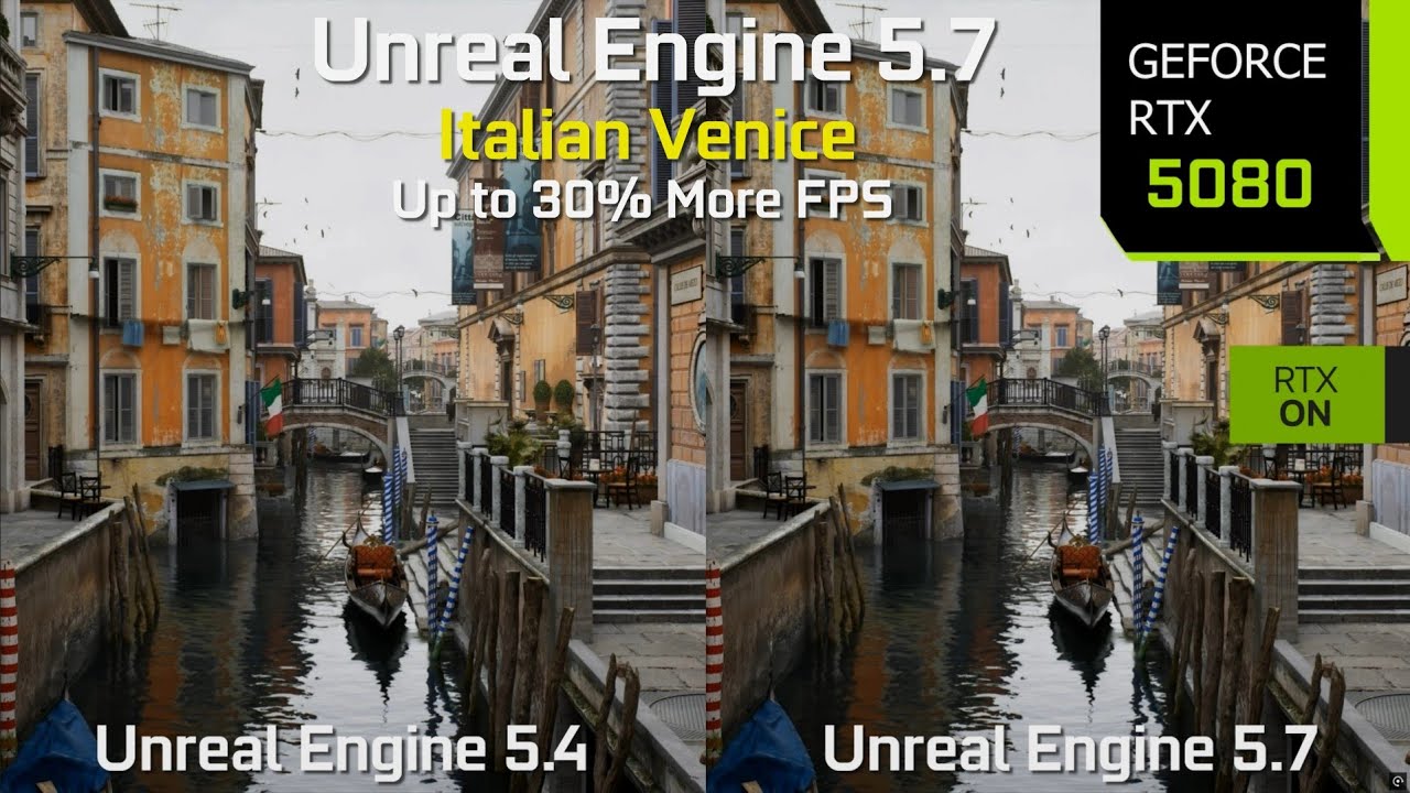 Unreal Engine 5.7 vs Unreal Engine 5.4 Comparison - Significant Performance Improvement | RTX 5080 - YouTube