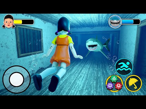 Playing as Squid Game Doll Vs Great White Shark in Granny House