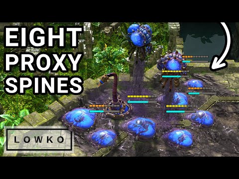 StarCraft 2: 8x DRONE DROP Spine Crawler Rush?! (uThermal vs Mixu)