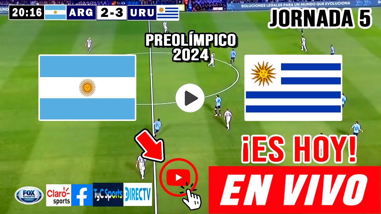 Argentina vs. Uruguay en vivo, donde ver, a que hora juega Argentina Uruguay Preolímpico Sub 23 2024