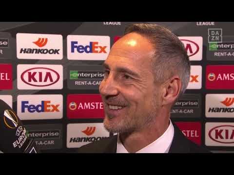 Gelson Fernandes, Adi Hütter und Kevin Trapp im DAZN Interview nach Frankfurt vs Inter