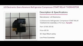 LG 6749c 0014e — LG Refrigerator Compressor Start Relay | PartsIPS