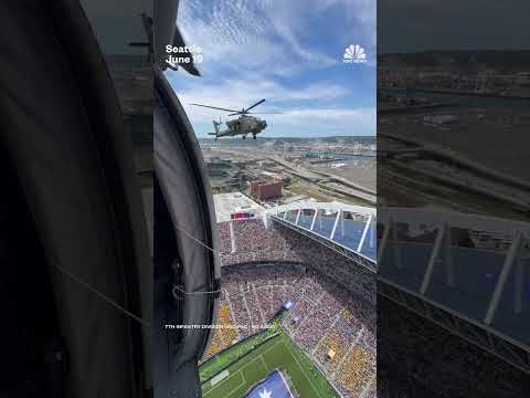 U.S. Army flyover captures packed stadium for U.S.-Australia game