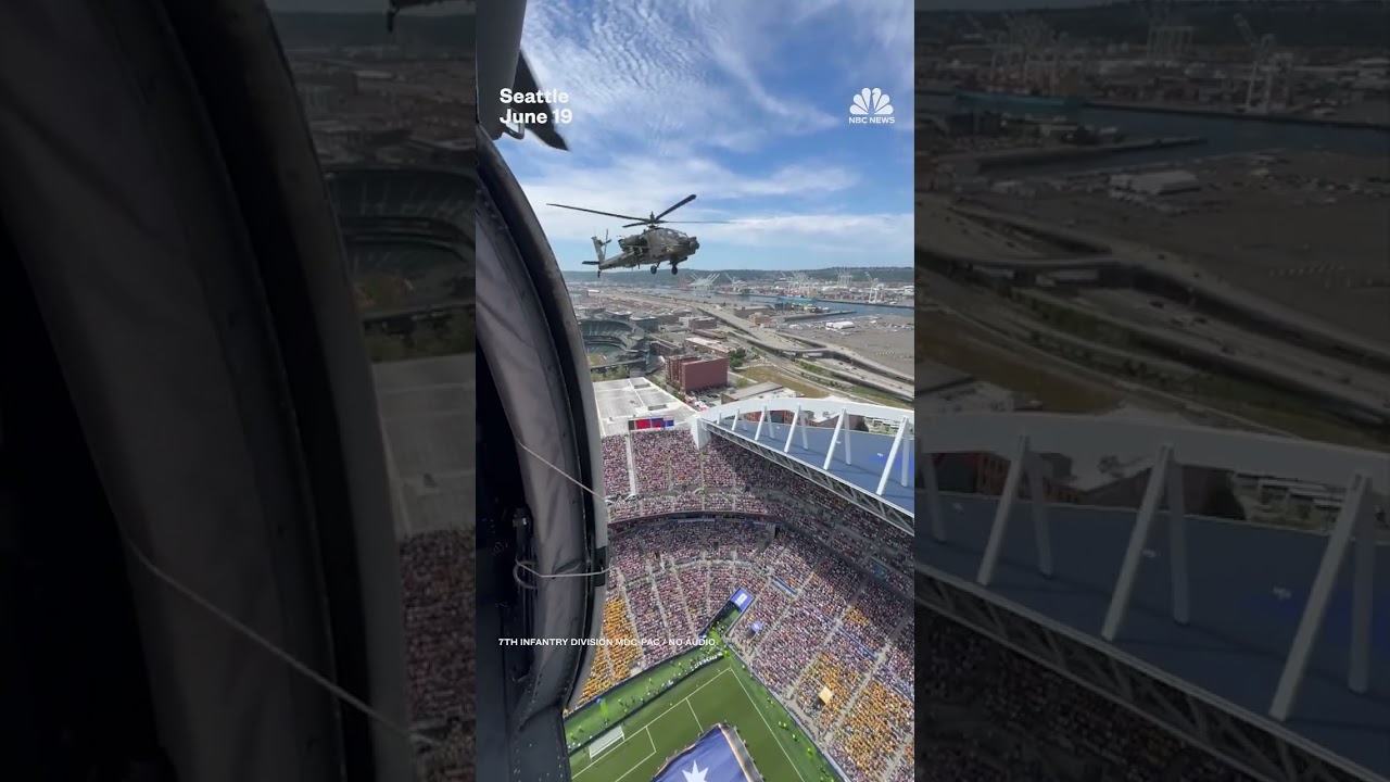 Army flyover during U.S.-Australia World Cup match captures packed Seattle stadium