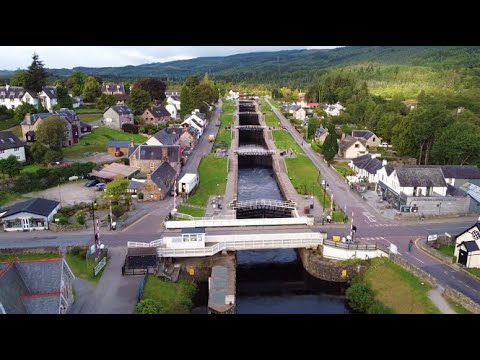 Caledonian Canal Locks in Action - Watching Boats Go Through - Fort Augustus, Loch Ness, Scotland