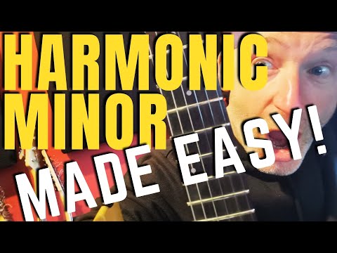 EASY HARMONIC MINOR  GUITAR SCALE LESSON (No stretches!) HOW TO PLAY!!