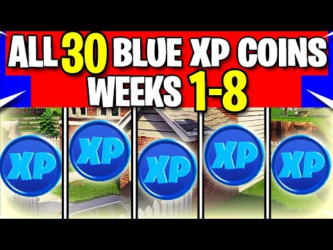 All 30 Fortnite XP Coins Locations Blue Week 1 - 8 Chapter 2 Season 3