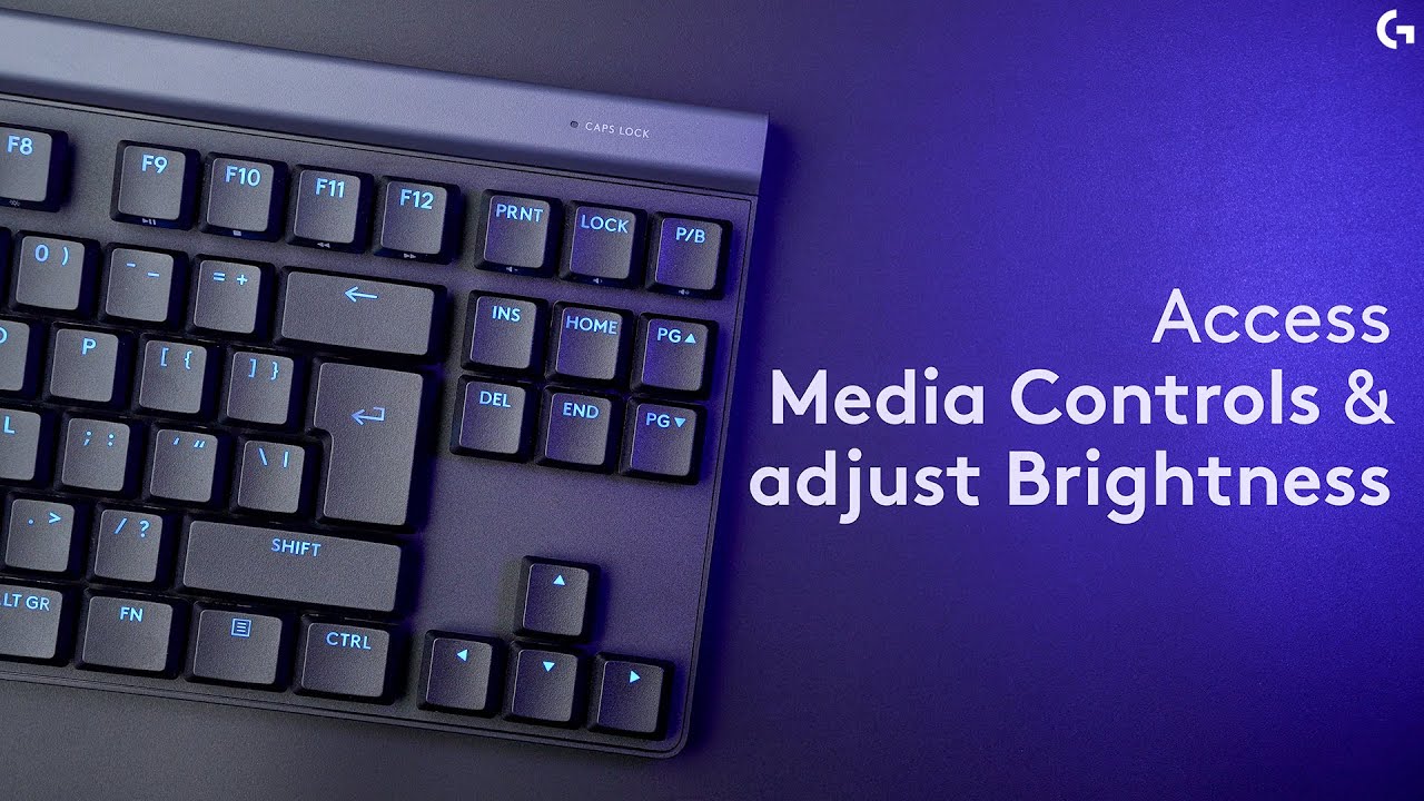 How to access media controls and adjust brightness on Logitech G515 keyboards