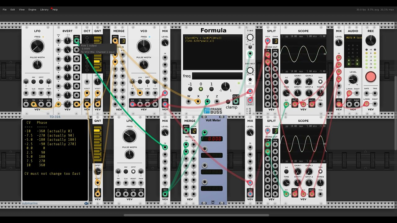 VCV Rack Audio Phase Shift Demo