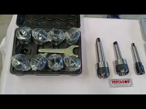 thumbnail interactive-video image 1 of SFX GT12 ANSI Collets Set (9PCS) For M16R Tapping Machine – M3 To M16 Tap Capacity 1 of 6