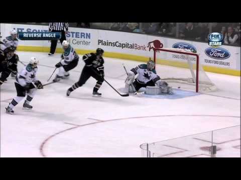 Jamie Benn goal 3-1 Feb 23 2013 SJ Sharks vs Dallas Stars NHL Hockey. Gordie Howe hat trick