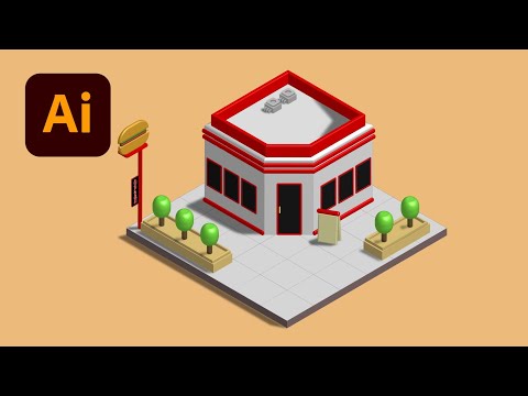 Simple isometric building - Adobe Illustrator Tutorial