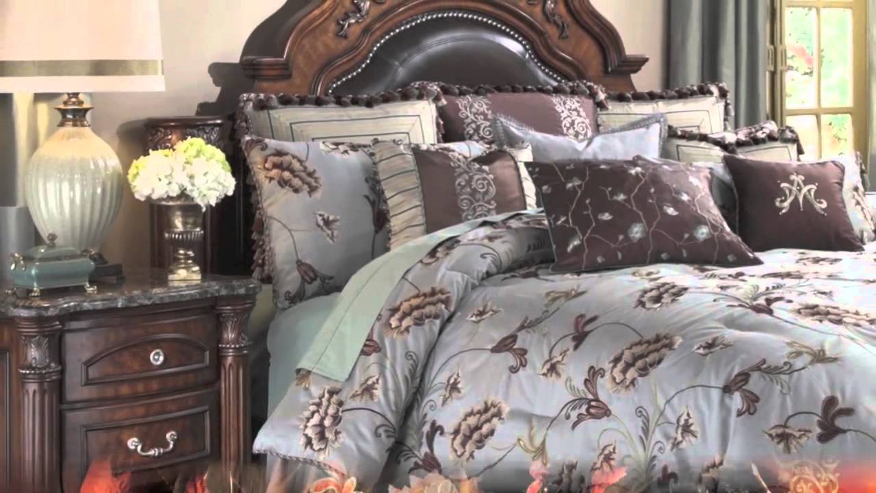 Elizabeth Queen Bedding Set (12pc) from Aico (BCSQS12ELZBTHAQA