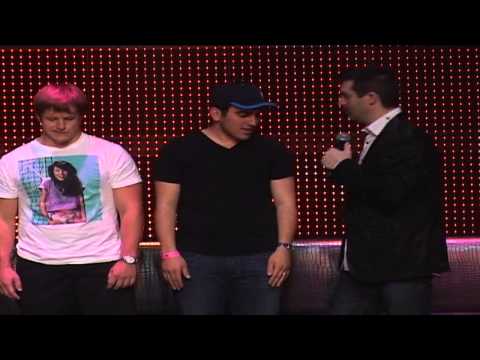 Hypnotist Marc Savard totally creeps out some guy on stage!