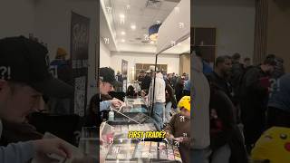 This was his FIRST ever pokemon trade 🥹🔥! Pokemon Vendor Pov #pokemoncards #pokemon #viral #shorts