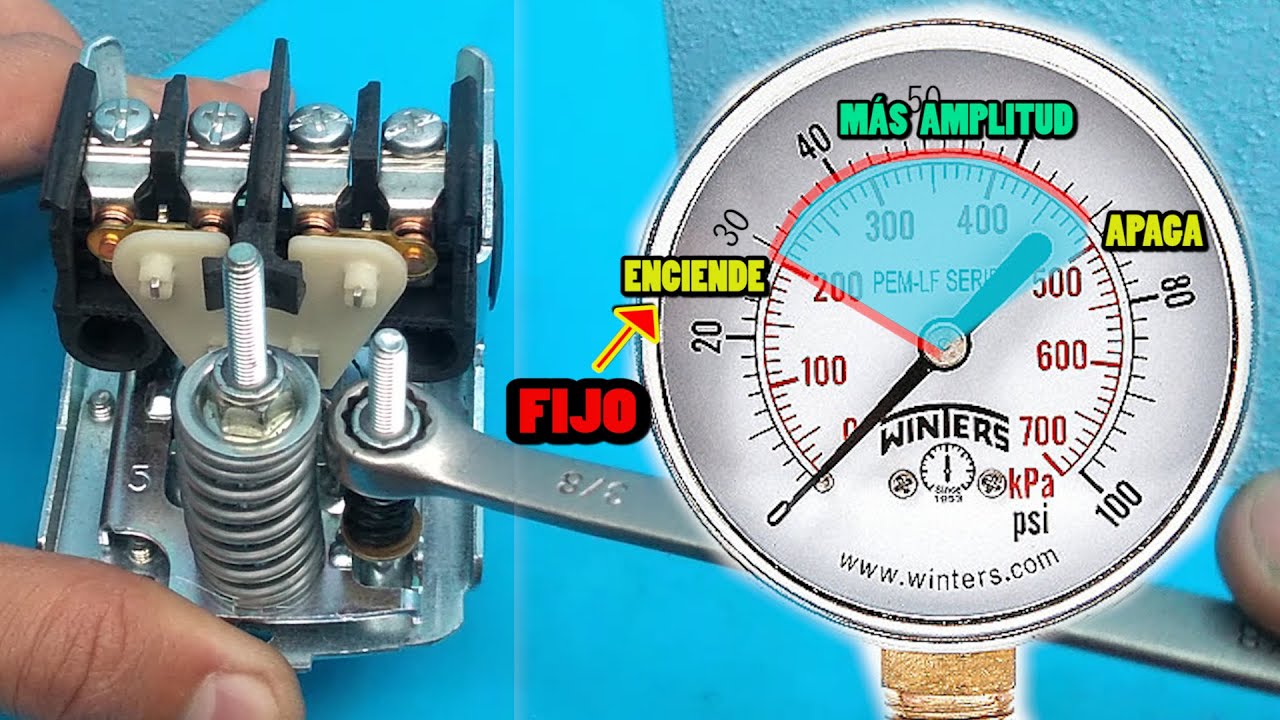 Cómo REGULAR PRESOSTATO de bomba de agua (calibrar presión) FÁCIL
