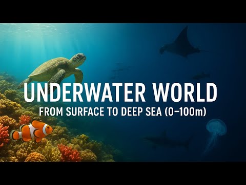 Exploring the Underwater World: From Sunlight to Deep Sea | 0–100 Meters Ocean Depth Documentary 